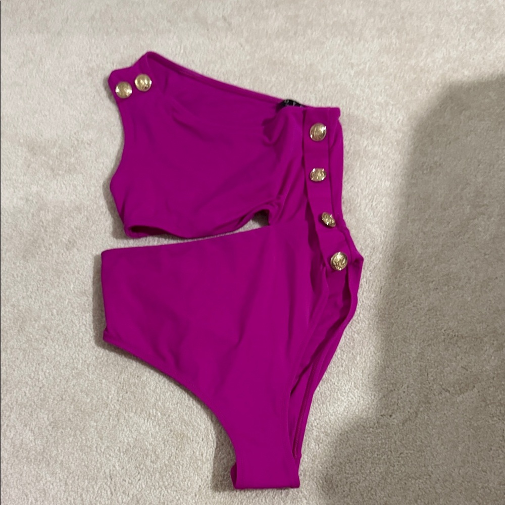 OYE Fuchsia One-Piece Cut Out Swimsuit